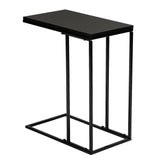 Artisasset Black MDF Countertops Grey Wrought Iron Base Single Layer Snack Table