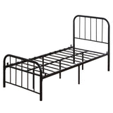 Single Layer Round Tube Arc Frame Vertical Strip with Bed Foot 3ft Iron Bed - Black