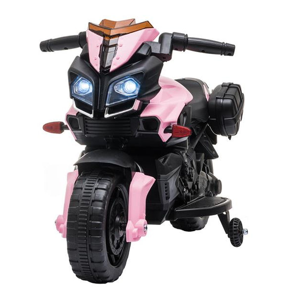 Kids Electric Motorcycle Ride-On Toy 6V Battery Powered with Music - Pink