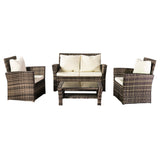 Oshion Outdoor Rattan Sofa Combination Four-piece Package-Grey (Combination Total 2 Boxes)