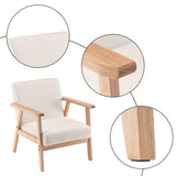 (64x59x71cm) Simple Fabric Wood Armrest Single Sofa Burlywood - Beige