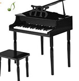 Wooden Toys 30-key Children's Wooden Piano with Music Stand, Mechanical Sound - Black - LiamsBargains.co.uk