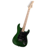 Glarry GST Stylish Electric Guitar Kit with Black Pickguard Green