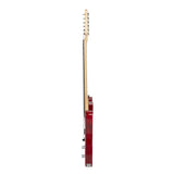 Glarry GTL Semi-Hollow Electric Guitar F Hole HS Pickups Rosewood Pickguard Wine Red