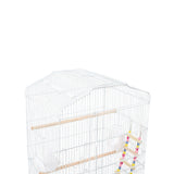 37" Bird Cage Pet Supplies Metal Cage with Open Play Top with Additional Toys - White