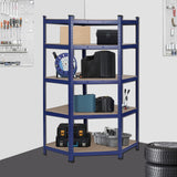 Heavy Duty Blue Metal Garage Corner Shelving Unit Shed Storage Shelves Boltless Shelf Rack