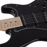 Glarry GST Stylish Electric Guitar with Black Pickguard Black in Colour- Full Kit