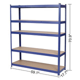 Heavy Duty Metal Garage Shelving Unit Shed Storage Shelves Boltless Shelf Rack Blue