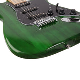 Glarry GST Stylish Electric Guitar Kit with Black Pickguard Green