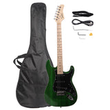 Glarry GST Stylish Electric Guitar Kit with Black Pickguard Green