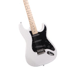 Glarry GST Stylish Electric Guitar with Black Pickguard White in Colour- Full Kit