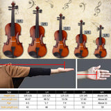 4/4 Acoustic Violin Case Bow Rosin Green