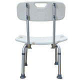 Medical Bathroom Safety Shower Tub Aluminium Alloy Bath Chair Seat Bench with Removable Back White