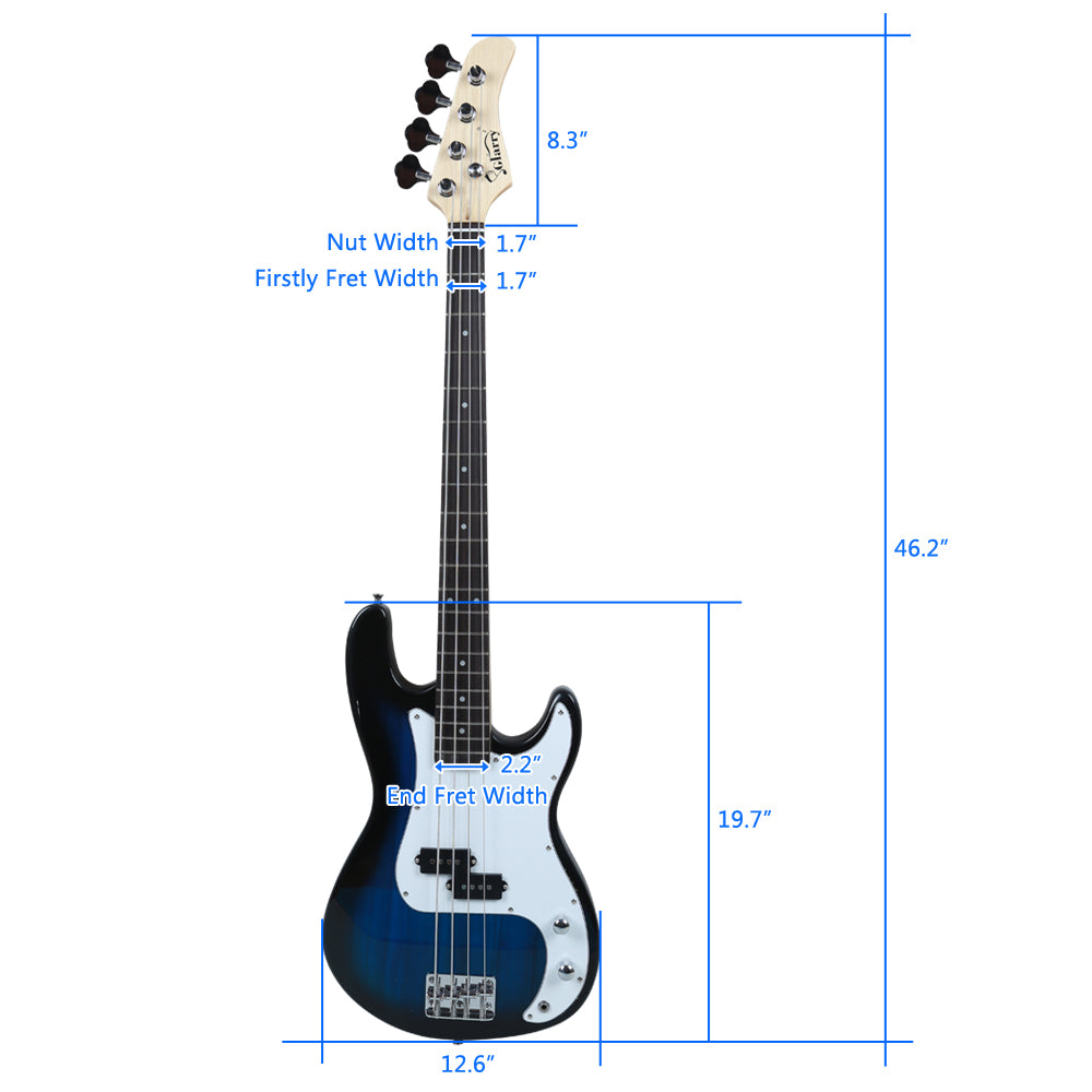 Glarry GP Electric Bass Guitar Cord Wrench Tool Dark Blue