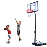 Portable Removable Basketball System Basketball Hoop Teenager PVC Transparent Backboard with Adjustable Height 7ft - 8.5ft - LiamsBargains.co.uk