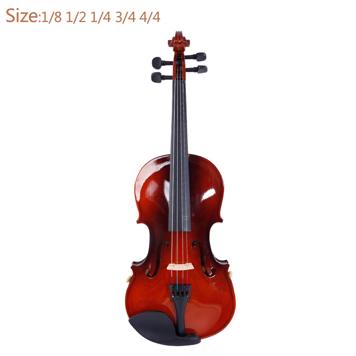 Glarry GV100 4/4 Acoustic Violin Case Bow Rosin Strings Shoulder Rest Natural