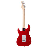 Glarry GST3 Pearl White Pick Guard Electric Guitar Bag Shoulder Strap Pick Whammy Bar Cord Wrench Tool Red