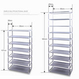Fashionable Room-saving 9 Lattices Non-woven Fabric Shoe Rack Gray