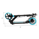 Scooter For Adult and Teens,3 Height Adjustable Easy Folding Double Shock Absorber Light Blue - LiamsBargains.co.uk