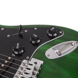Glarry GST Stylish Electric Guitar Kit with Black Pickguard Green