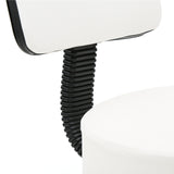 Round Shape Plastic Adjustable Salon Stool with Back White