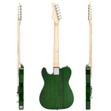 Glarry GTL Maple Fingerboard Electric Guitar (Green) Bag Strap Paddle Cable Wrench Tool