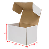 50 Corrugated Paper Boxes 6x4x4"（15.2*10*10cm）White Outside and Yellow Inside