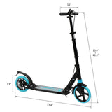 Scooter For Adult and Teens,3 Height Adjustable Easy Folding Double Shock Absorber Light Blue - LiamsBargains.co.uk
