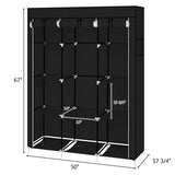 67" Portable Closet Organizer Wardrobe Storage Organizer with 10 Shelves Quick and Easy to Assemble Extra Space Black