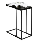 Artisasset Black MDF Countertops Grey Wrought Iron Base Single Layer Snack Table