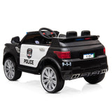 Dual Drive 12V 7Ah Childrens Ride On Police Car with 2.4G Remote Control Black