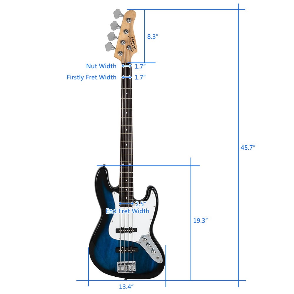 Glarry Electric GJazz Bass Guitar Cord Wrench Tool Blue