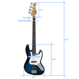 Glarry Electric GJazz Bass Guitar Cord Wrench Tool Blue