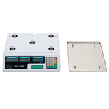 40kg/5g Digital Price Computing Scale for Vegetable UK Plug Silver & White