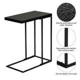Artisasset Black MDF Countertops Grey Wrought Iron Base Single Layer Snack Table