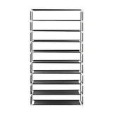 10 Tiers Shoe Rack with Dustproof Cover Closet Shoe Storage Cabinet Organizer - Black