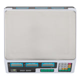 40kg/5g Digital Price Computing Scale for Vegetable UK Plug Silver & White