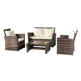 Oshion Outdoor Rattan Sofa Combination Four-piece Package-Grey (Combination Total 2 Boxes)