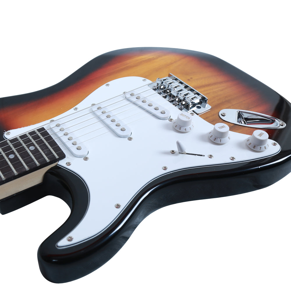 Glarry GST Rosewood Fingerboard Left Hand Electric Guitar Bag Strap Paddle Rocker Cable Wrench Tool Sunset Colour