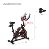 Exercise Bike Home Gym Bicycle Cycling Cardio Fitness Training - Red - LiamsBargains.co.uk