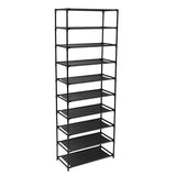 10 Tier Stackable Shoe Rack Storage Shelves - Stainless Steel Frame Holds 50 Pairs Of Shoes